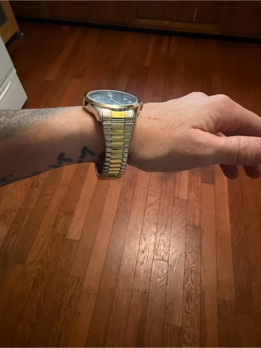 Fossil Two-Tone Gold and Silver Men's Watch with Black Dial
